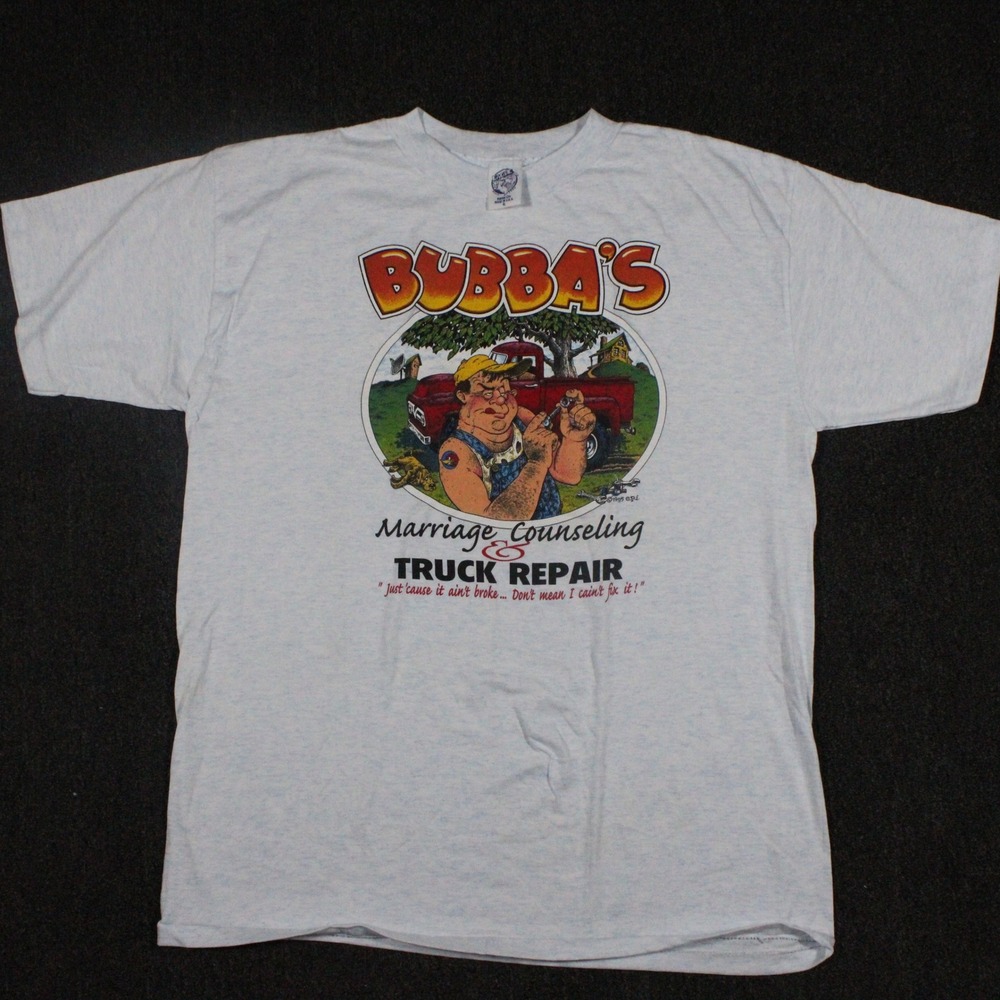 Eagle Bubba's Marriage Counseling Truck Repair T Shirt XL Blue 1995 Vintage USA